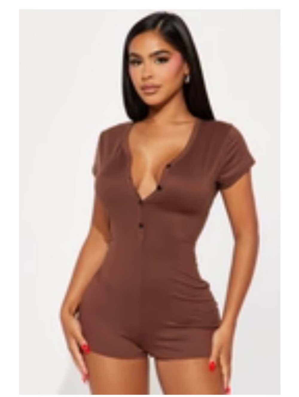 Never Leaving This Bed PJ Romper Onesie - Brown XL